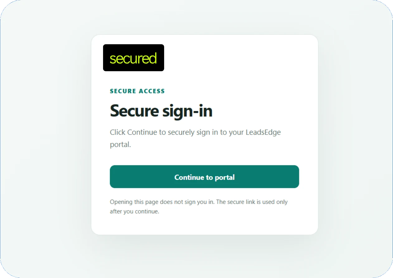 Secure portal sign-in