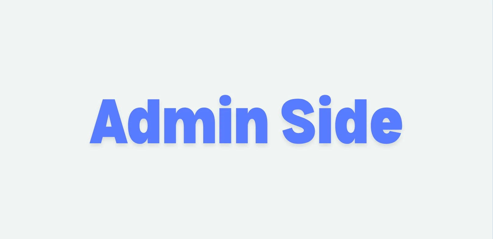 Admin-side portal introduction