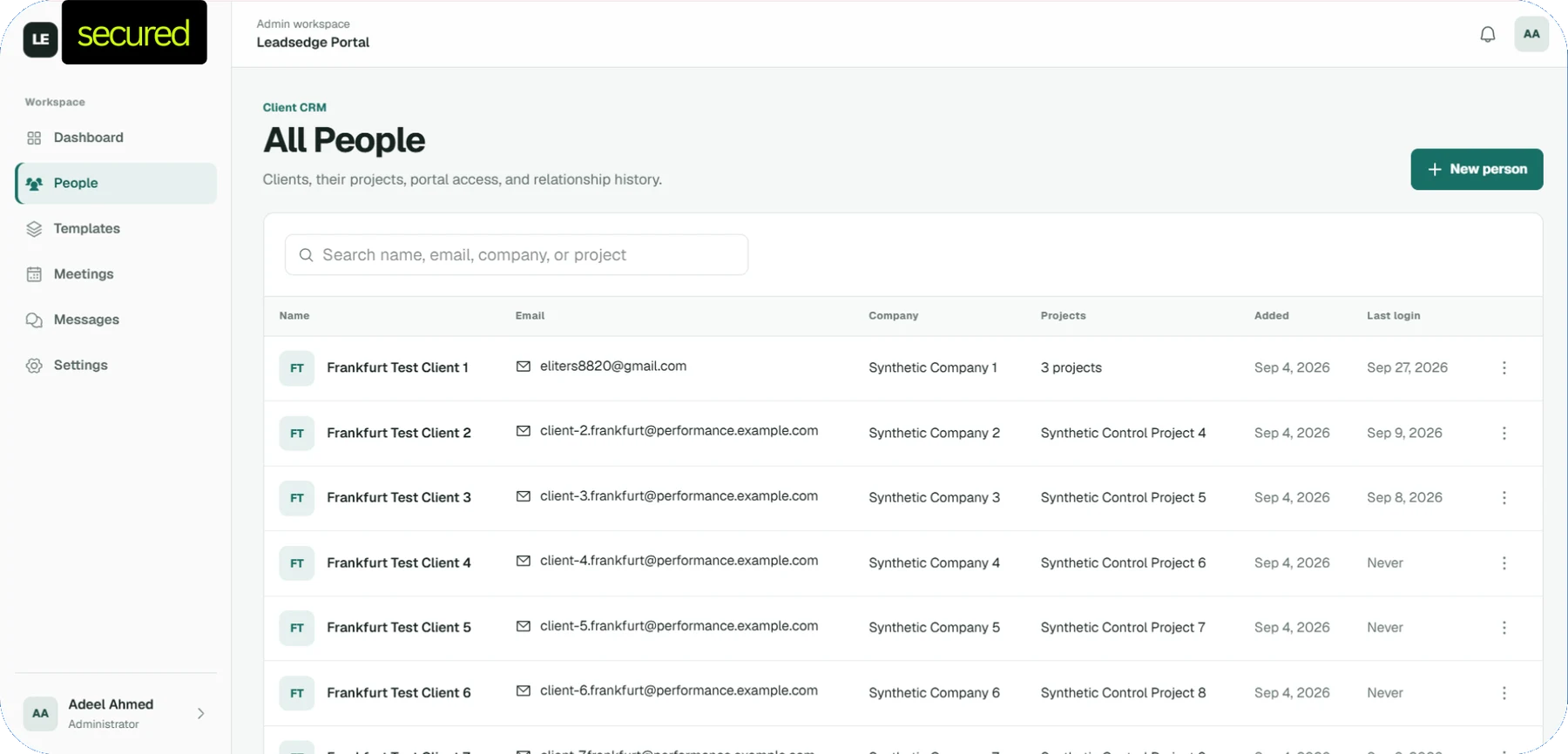 Admin people directory