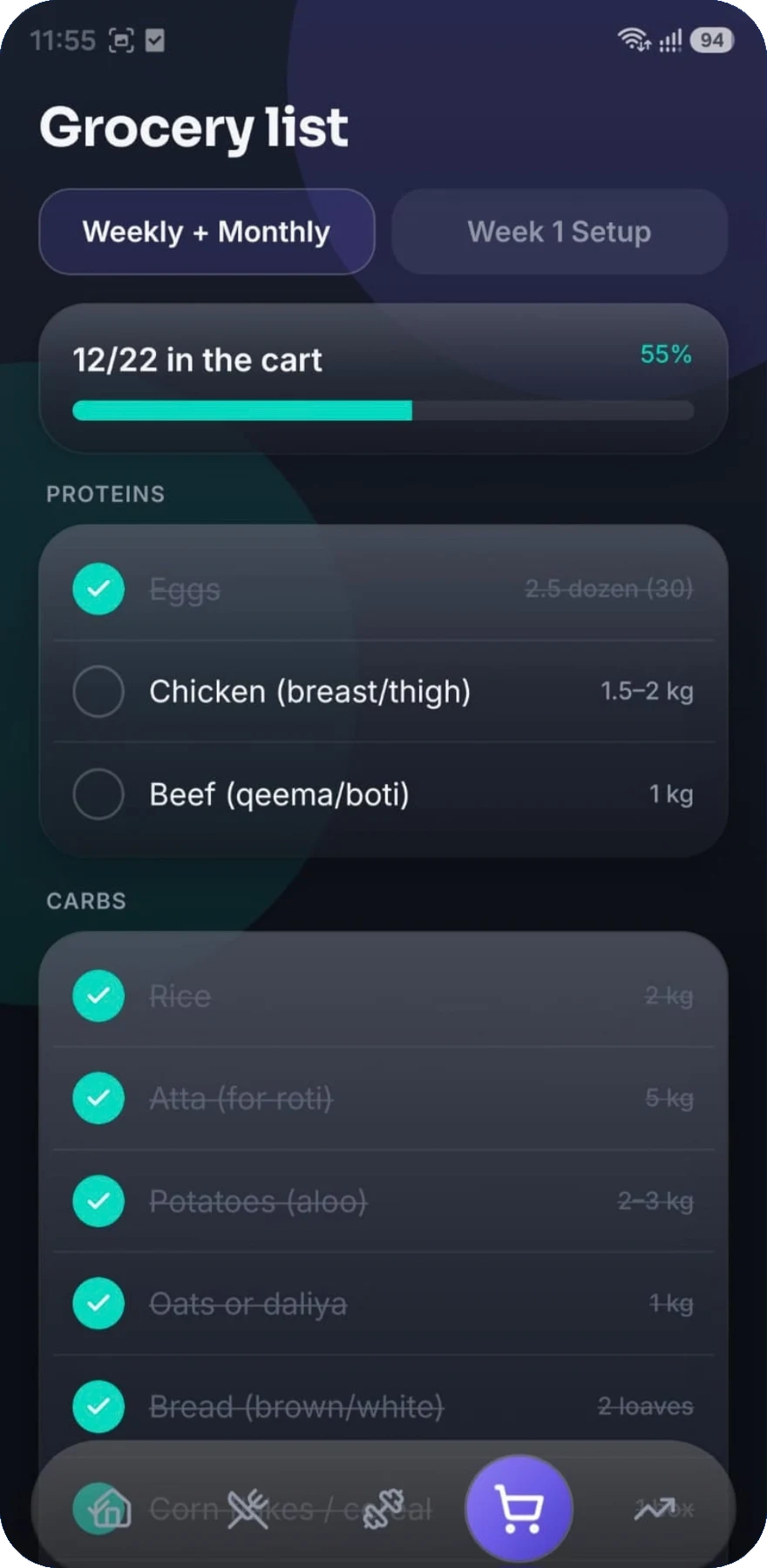Grocery checklist