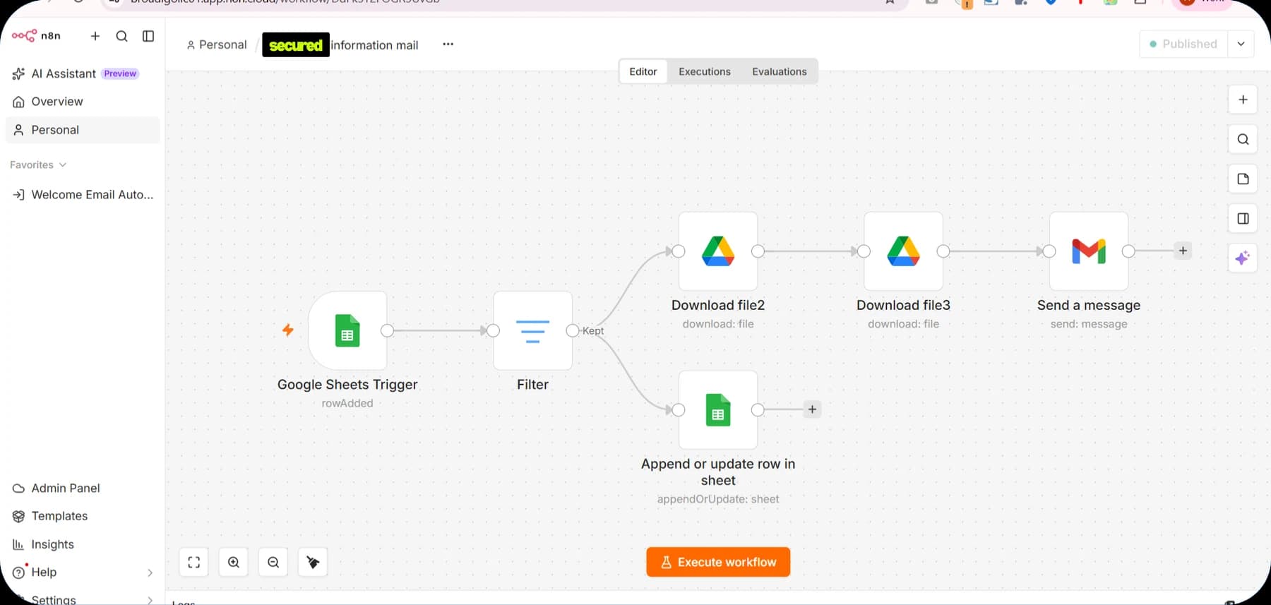 INFORMATION MAIL project screenshot