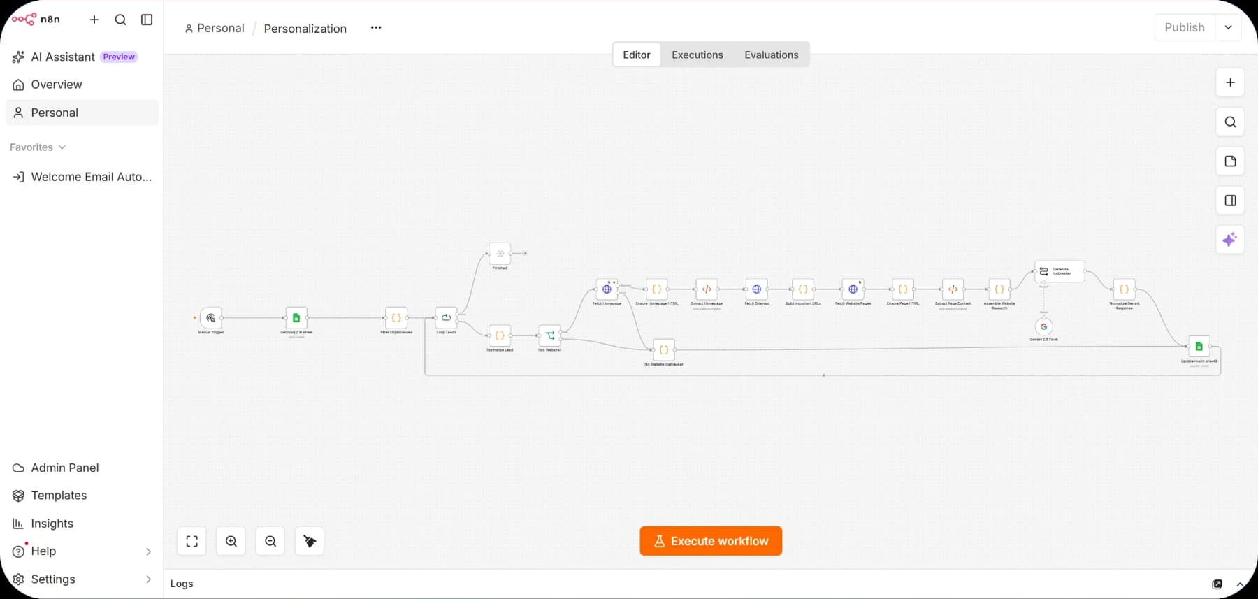 PERSONALIZED OUTREACH project screenshot